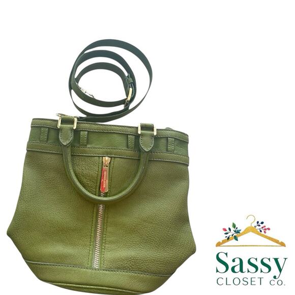 MICHAEL KORS Convertible Bag – Green Pebbled Leather, Adjustable Strap, EUC - Picture 1 of 16